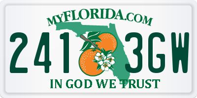 FL license plate 2413GW