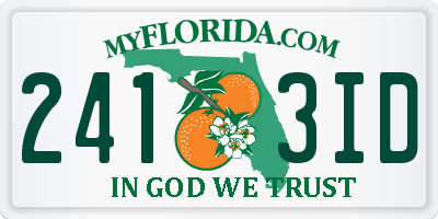 FL license plate 2413ID