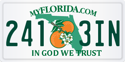 FL license plate 2413IN