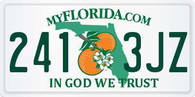 FL license plate 2413JZ