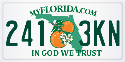 FL license plate 2413KN