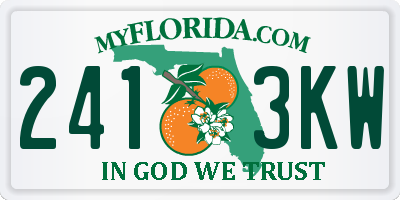 FL license plate 2413KW