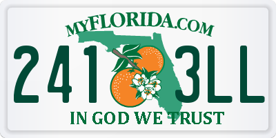 FL license plate 2413LL