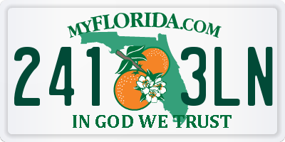 FL license plate 2413LN