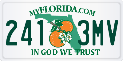 FL license plate 2413MV