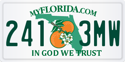 FL license plate 2413MW