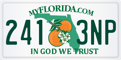 FL license plate 2413NP
