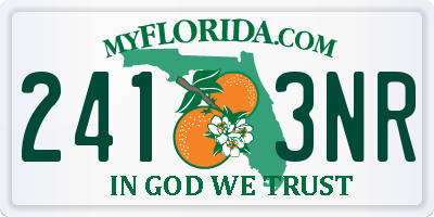 FL license plate 2413NR