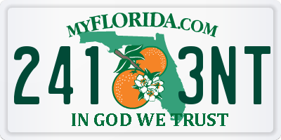 FL license plate 2413NT
