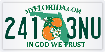 FL license plate 2413NU