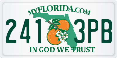 FL license plate 2413PB