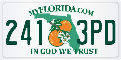 FL license plate 2413PD