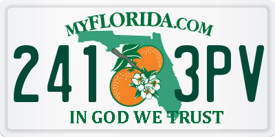 FL license plate 2413PV