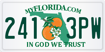 FL license plate 2413PW