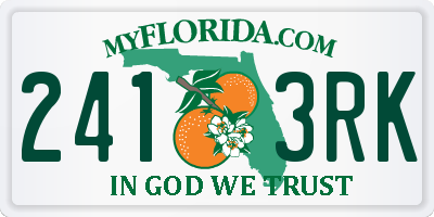FL license plate 2413RK