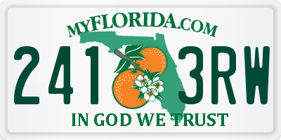 FL license plate 2413RW