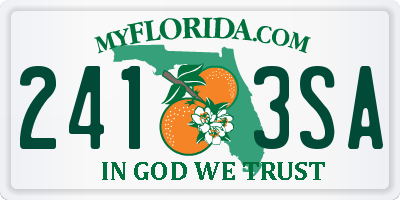 FL license plate 2413SA