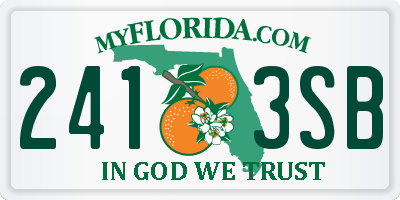 FL license plate 2413SB