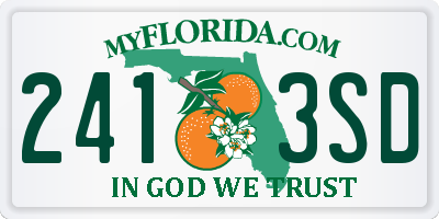 FL license plate 2413SD