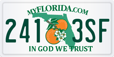 FL license plate 2413SF