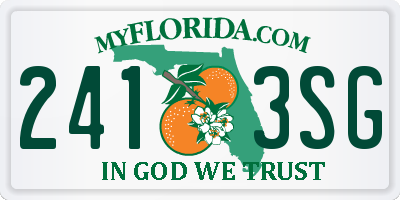 FL license plate 2413SG