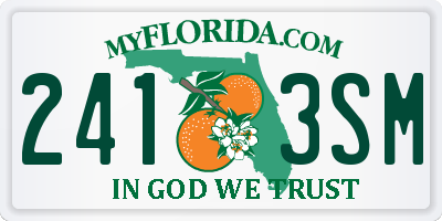FL license plate 2413SM