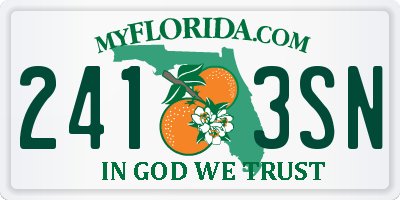 FL license plate 2413SN