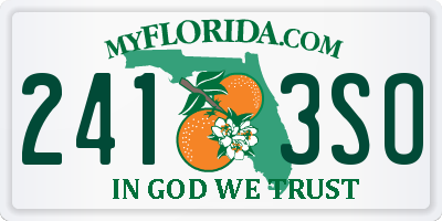 FL license plate 2413SO