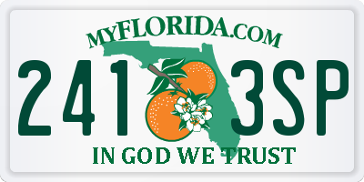 FL license plate 2413SP