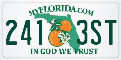 FL license plate 2413ST
