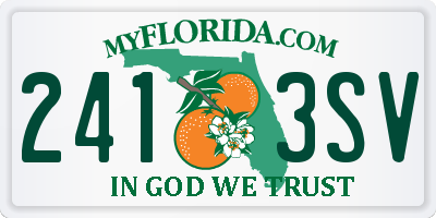 FL license plate 2413SV