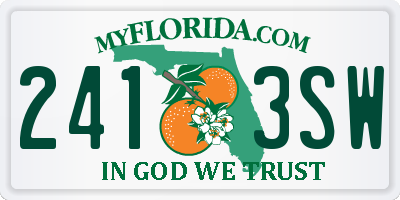 FL license plate 2413SW