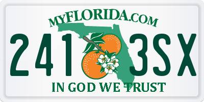 FL license plate 2413SX