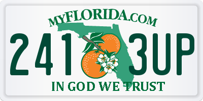 FL license plate 2413UP