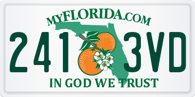 FL license plate 2413VD