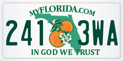 FL license plate 2413WA