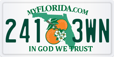 FL license plate 2413WN
