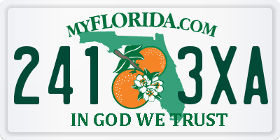 FL license plate 2413XA