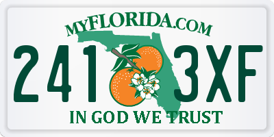 FL license plate 2413XF