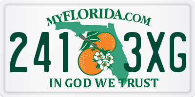 FL license plate 2413XG