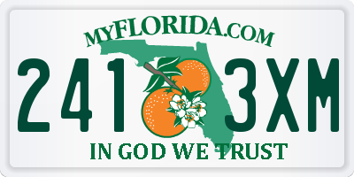 FL license plate 2413XM