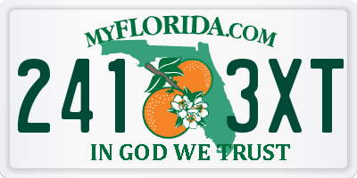 FL license plate 2413XT