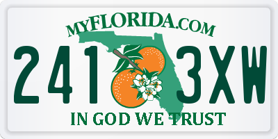 FL license plate 2413XW