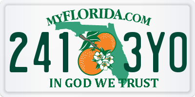 FL license plate 2413YO
