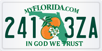 FL license plate 2413ZA