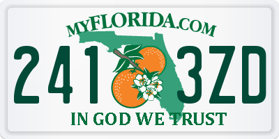 FL license plate 2413ZD