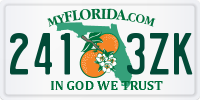 FL license plate 2413ZK
