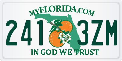 FL license plate 2413ZM