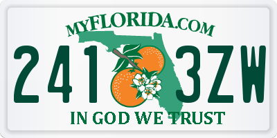 FL license plate 2413ZW
