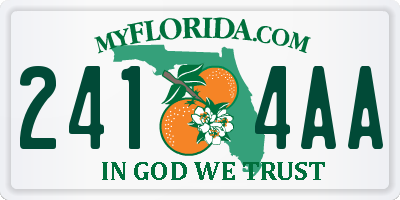 FL license plate 2414AA